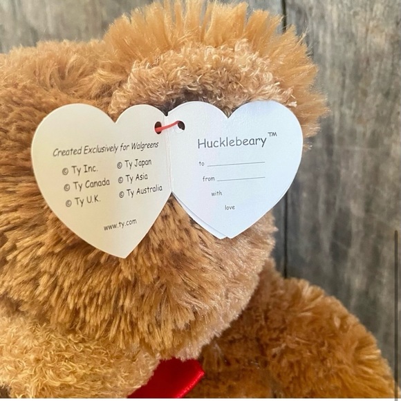 Ty Classic Brown Huckleberry Bear 13" Plush Red Bow Ribbon 2007 E10 - Picture 3 of 3